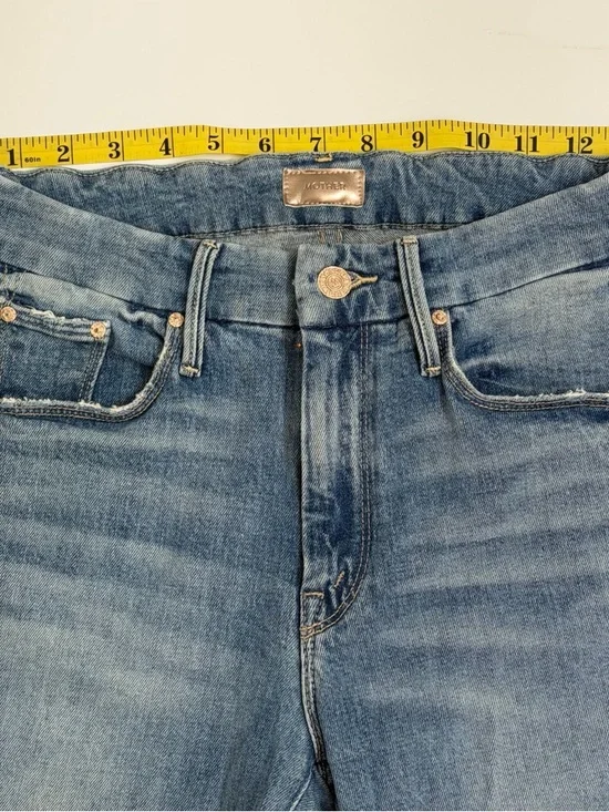 MOTHER The Looker Ankle Step Fray Jeans 26 Distressed Raw Hem High Rise - Picture 9 of 14